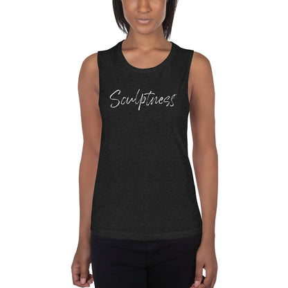 Front View of Sculptness Tank in Black Heather