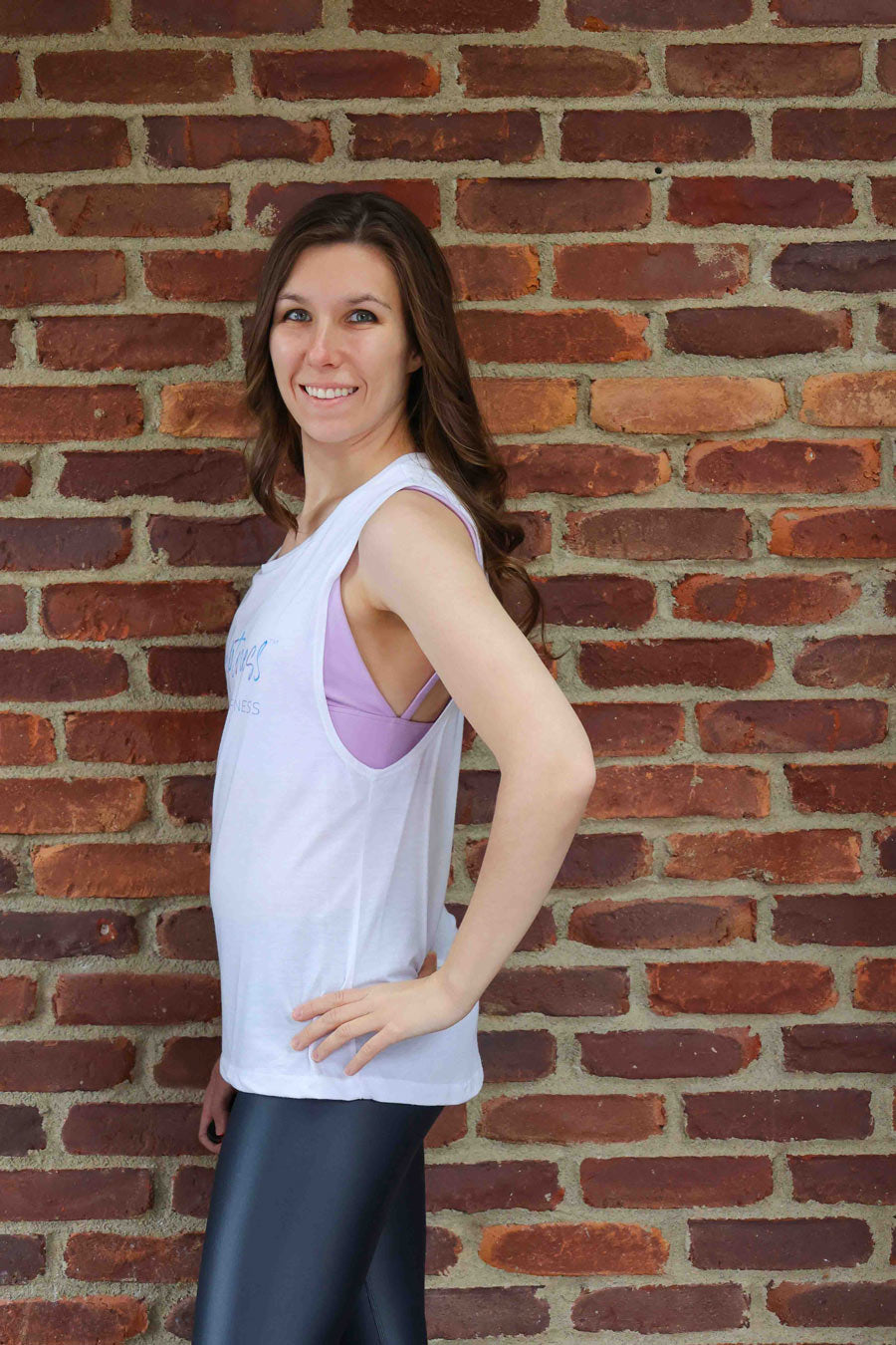 Sculptness White Tank side view